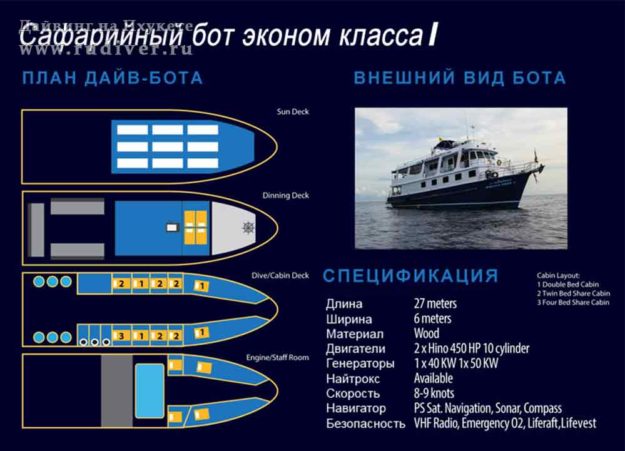 Дайв-сафари на кораблях эконом класса с пхукета на Ришелье и Симиланы